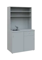 KUCH - ERGO 0 kuchyňka otevřená (dřez + baterie + lednice), 1800x1000x600 mm, šedá